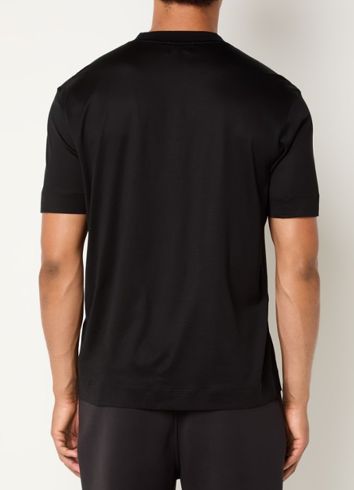 Armani T-shirt met flock logoprint - achterkant 2 zwart
