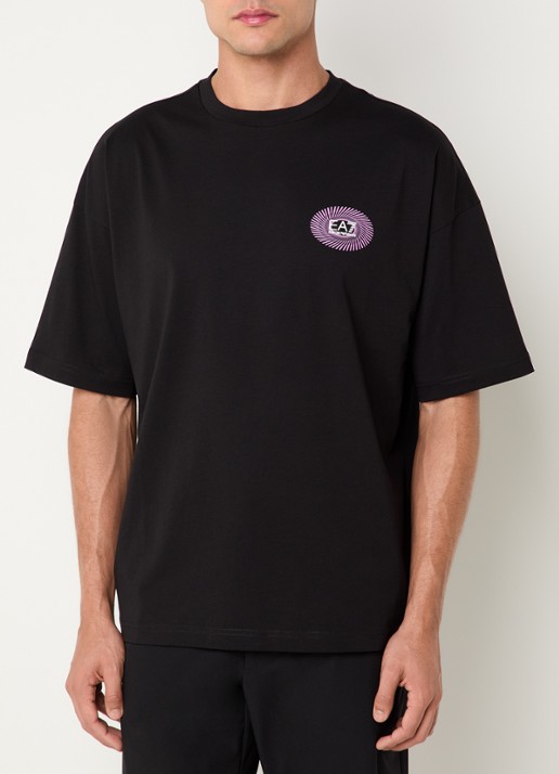Armani T-shirt met front- en backprint - achterkant zwart