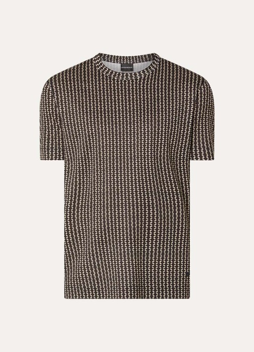 Armani T-shirt met grafische print - voorkant 2 zwart