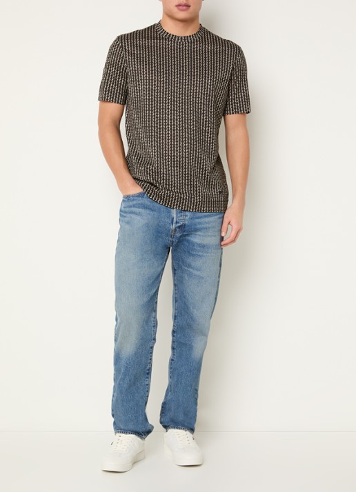 Armani T-shirt met grafische print - voorkant 3 zwart