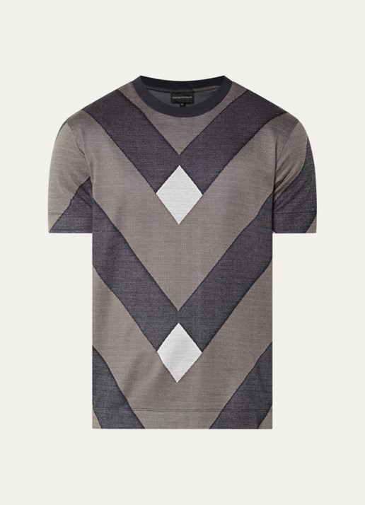 Armani T-shirt met grafische print - voorkant 2 middengrijs