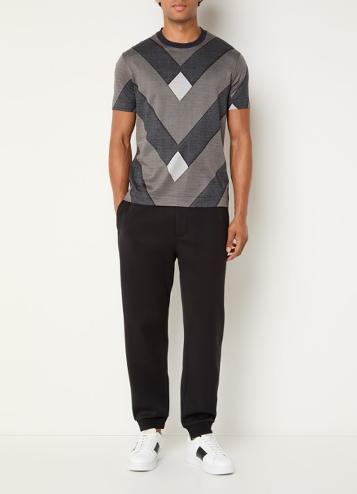 Armani T-shirt met grafische print - voorkant 3 middengrijs