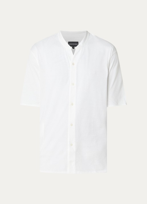 Armani T-shirt met knoopsluiting - voorkant 2 wit
