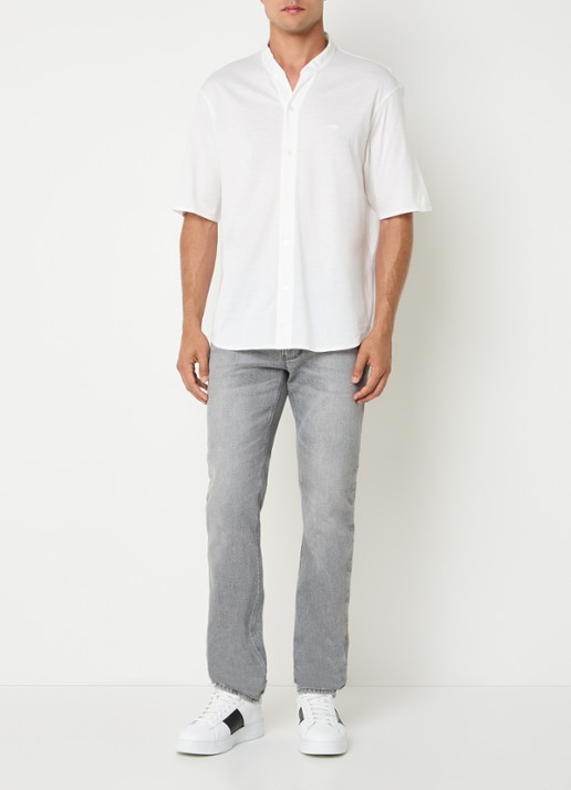 Armani T-shirt met knoopsluiting - voorkant 3 wit