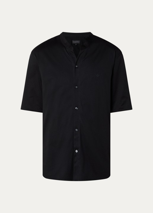 Armani T-shirt met knoopsluiting - voorkant 3 zwart