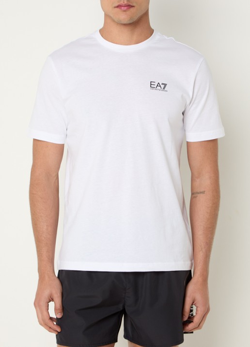 Armani T-shirt met logo- en backprint - achterkant 2 wit