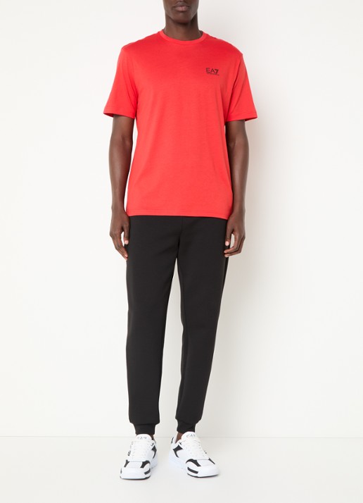 Armani T-shirt met logo- en backprint - voorkant 3 rood
