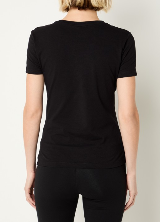 Armani T-shirt met logo en lurex - achterkant 3 zwart