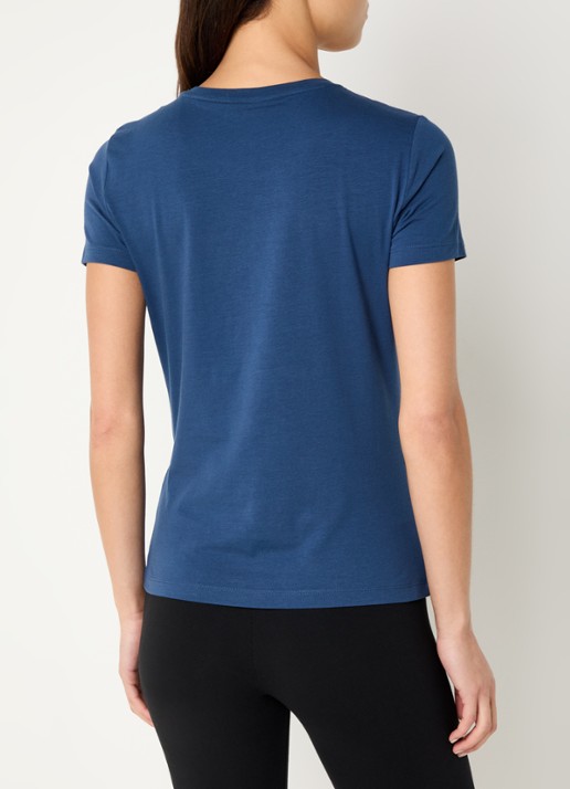 Armani T-shirt met logo en lurex - achterkant 3 blauw