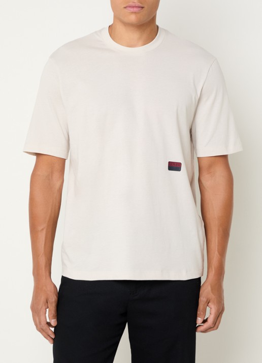 Armani T-shirt met logo - detail 3 beige