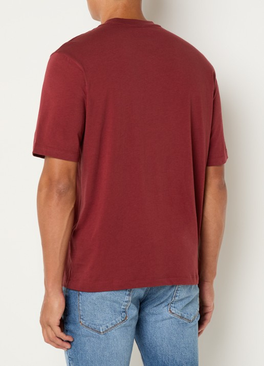 Armani T-shirt met logo - achterkant 4 donkerrood