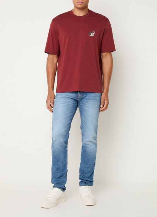 Armani T-shirt met logo - voorkant 2 donkerrood
