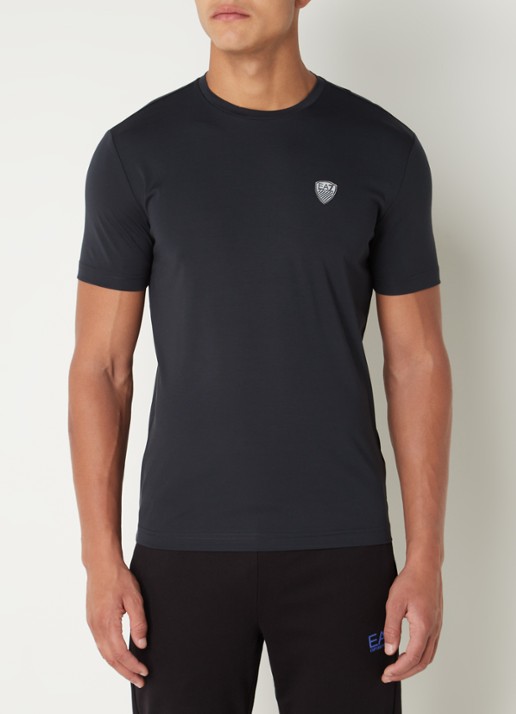 Armani T-shirt met logo  - detail 3 donkerblauw