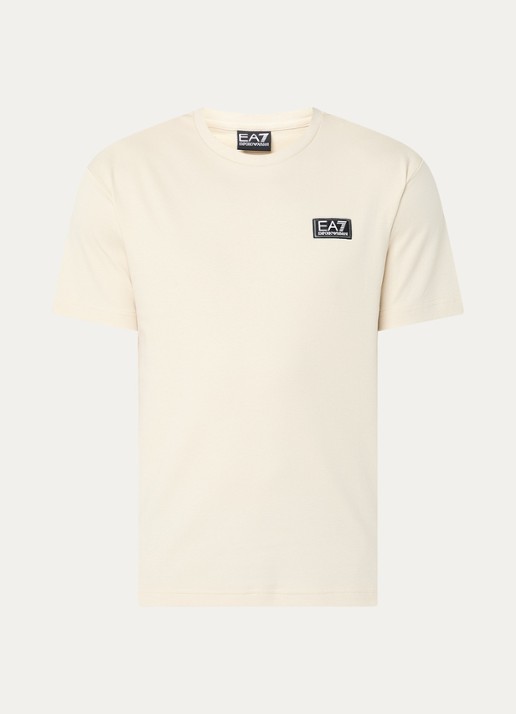 Armani T-shirt met logo - voorkant beige