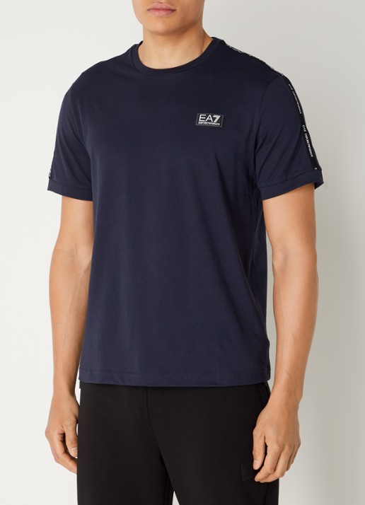 Armani T-shirt met logo - detail 4 donkerblauw