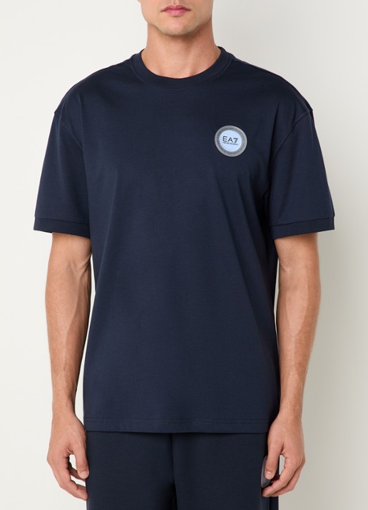 Armani T-shirt met logo - detail 3 blauw