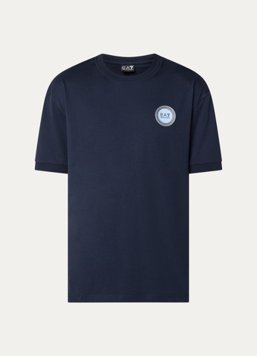 Armani T-shirt met logo - voorkant blauw
