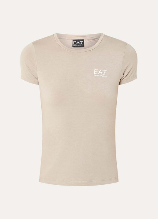 Armani T-shirt met logo - voorkant 3 beige