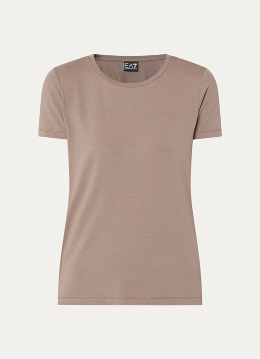 Armani T-shirt met logo - voorkant 3 lichtbruin