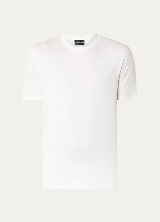 Armani T-shirt met logo - voorkant gebroken wit