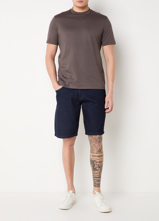 Armani T-shirt met logo - voorkant 2 donkerbruin