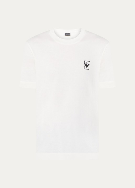 Armani T-shirt met logo - voorkant gebroken wit