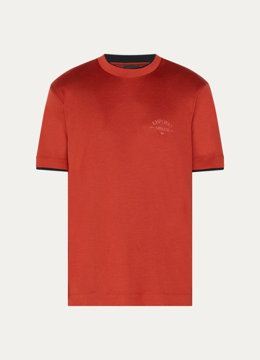 Armani T-shirt  met logo - voorkant oranjerood