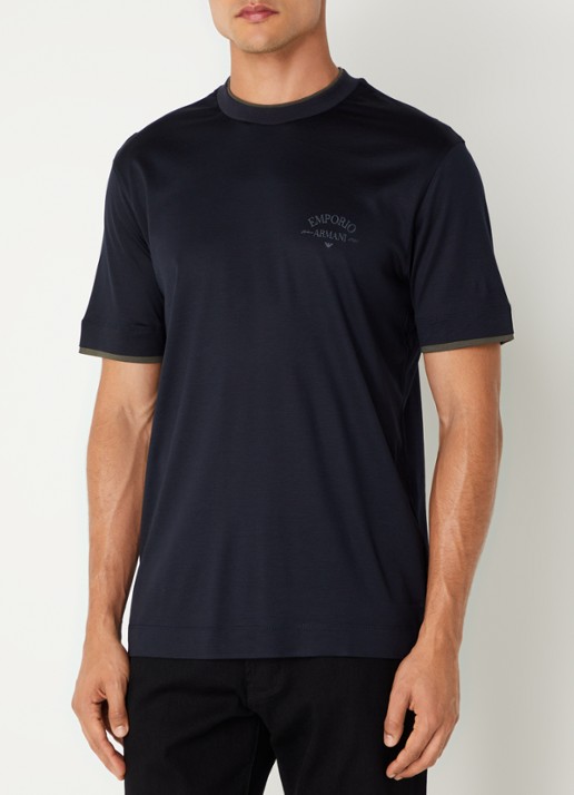 Armani T-shirt  met logo - detail 4 donkerblauw