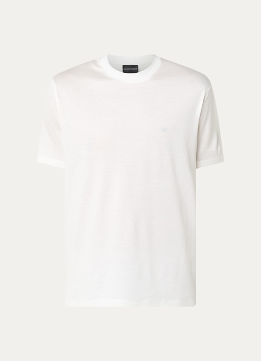 Armani T-shirt met logo - voorkant gebroken wit