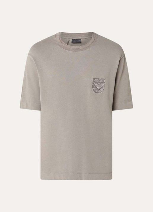Armani T-shirt met logo - voorkant 3 zand