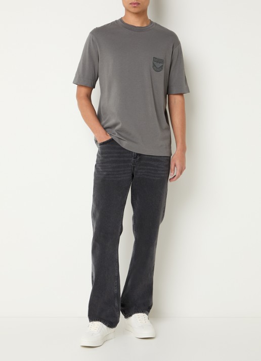 Armani T-shirt met logo - voorkant 3 antraciet