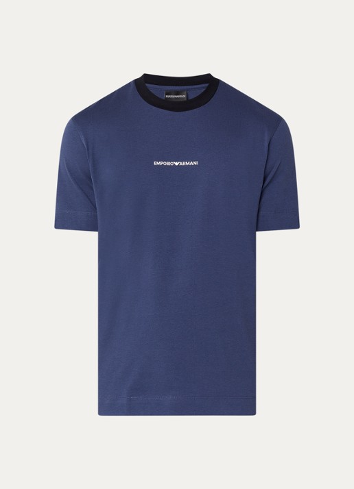 Armani T-shirt met logo - voorkant 3 indigo
