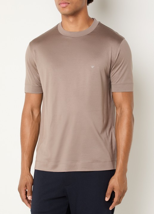 Armani T-shirt met logo - detail 4 lichtbruin