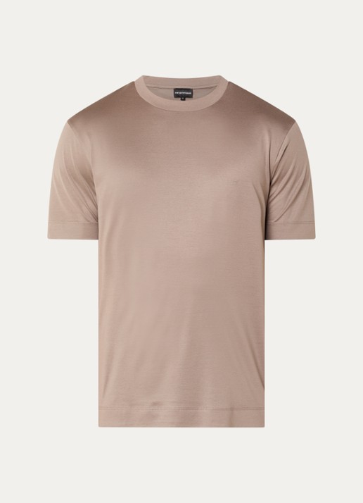Armani T-shirt met logo - voorkant 2 lichtbruin