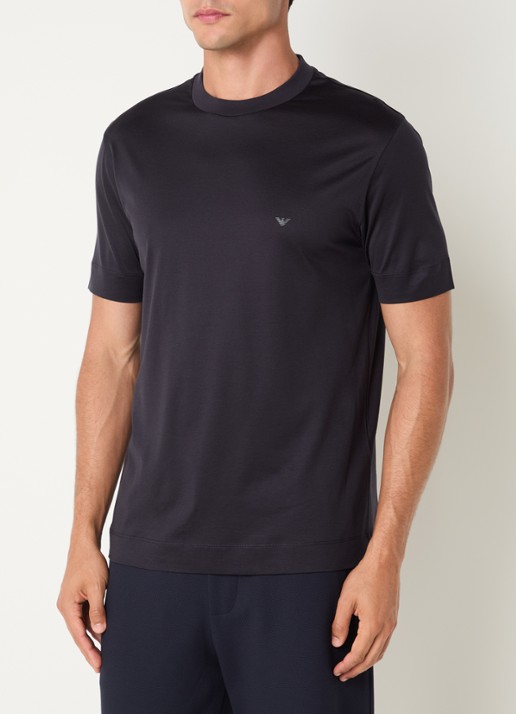 Armani T-shirt met logo - detail 4 donkerblauw
