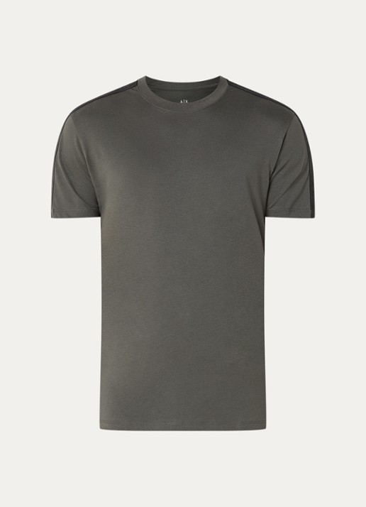 Armani T-shirt met logoband - voorkant 2 olijfgroen
