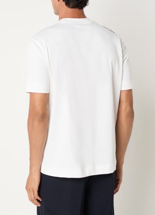 Armani T-shirt met logobordring - achterkant 4 wit