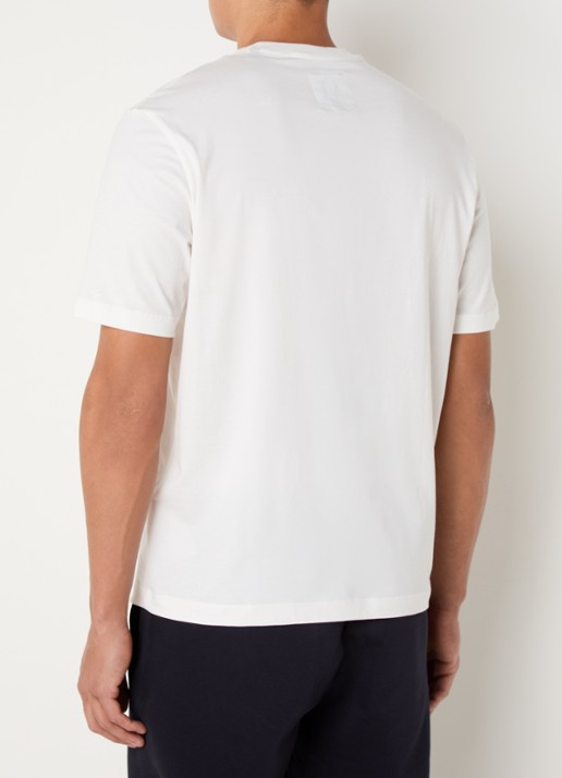 Armani T-shirt met logoborduring - achterkant 2 gebroken wit