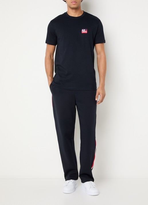 Armani T-shirt met logoborduring - voorkant 3 donkerblauw