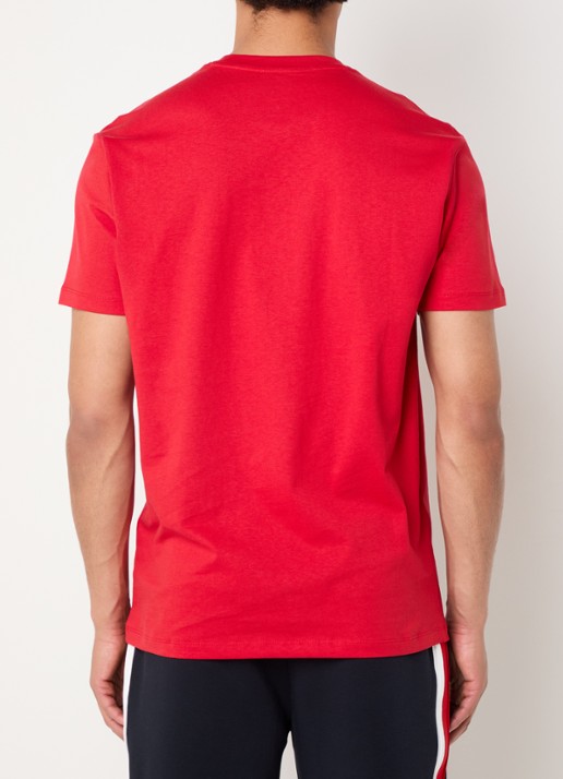 Armani T-shirt met logoborduring - achterkant rood
