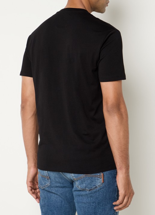 Armani T-shirt met logoborduring - achterkant 3 zwart