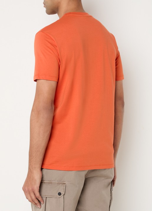 Armani T-shirt met logoborduring - achterkant orange