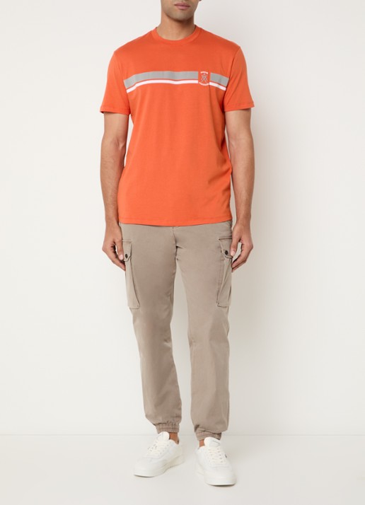 Armani T-shirt met logoborduring - voorkant 4 orange