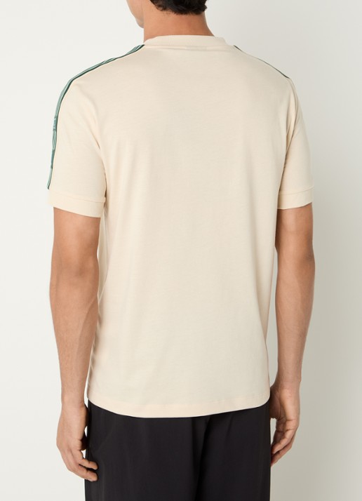 Armani T-shirt met logoborduring - achterkant beige