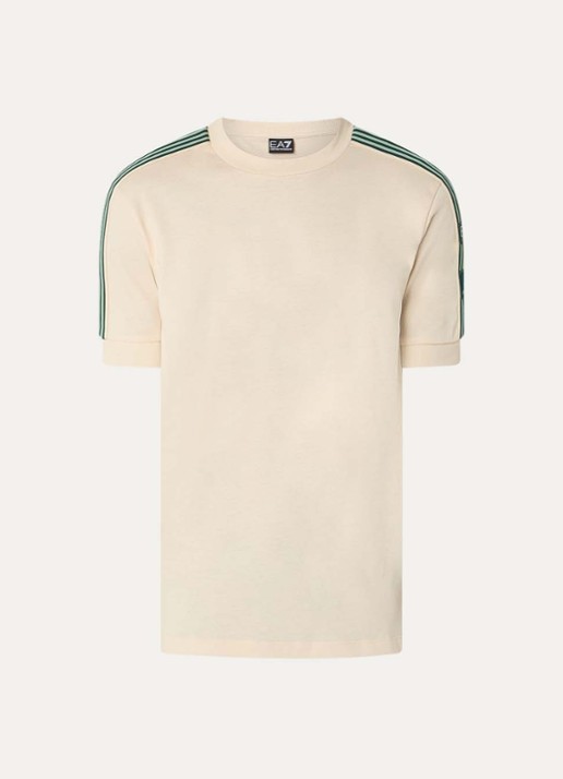 Armani T-shirt met logoborduring - voorkant 3 beige