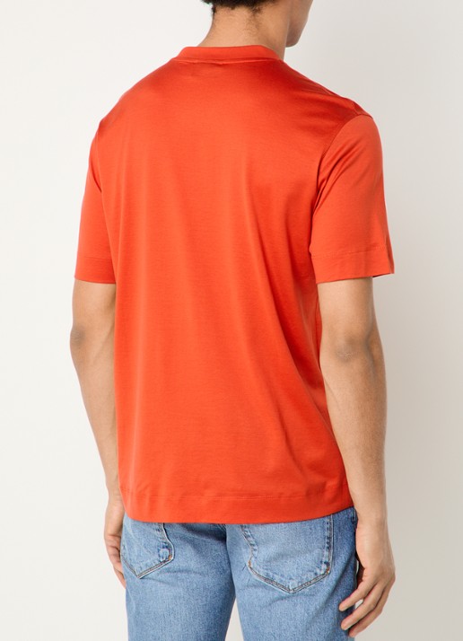 Armani T-shirt  met logoborduring - achterkant 3 oranjerood