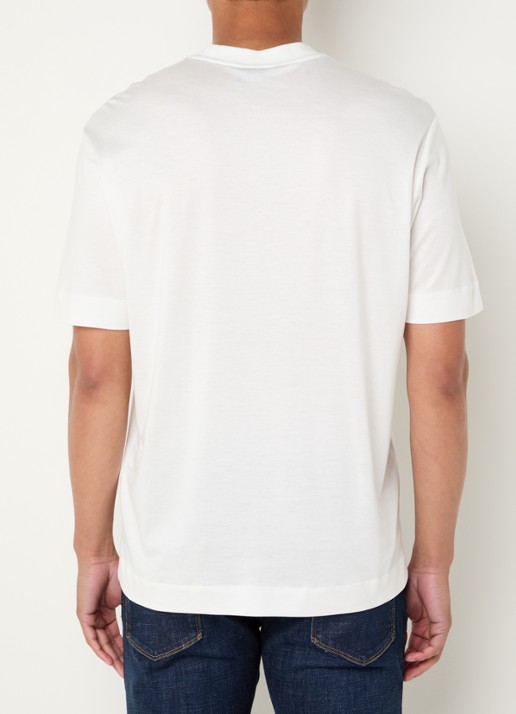 Armani T-shirt met logoborduring - achterkant wit