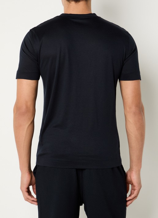 Armani T-shirt met logoborduring - achterkant donkerblauw