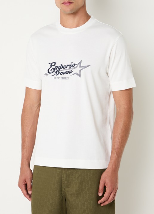 Armani T-shirt met logoborduring