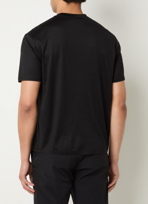 Armani T-shirt met logoborduring - achterkant 4 zwart